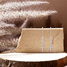 STERLING SILVER INFINTY CRUCIFIX EARRINGS